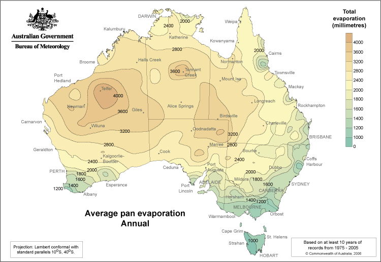 Australian pan evaporation