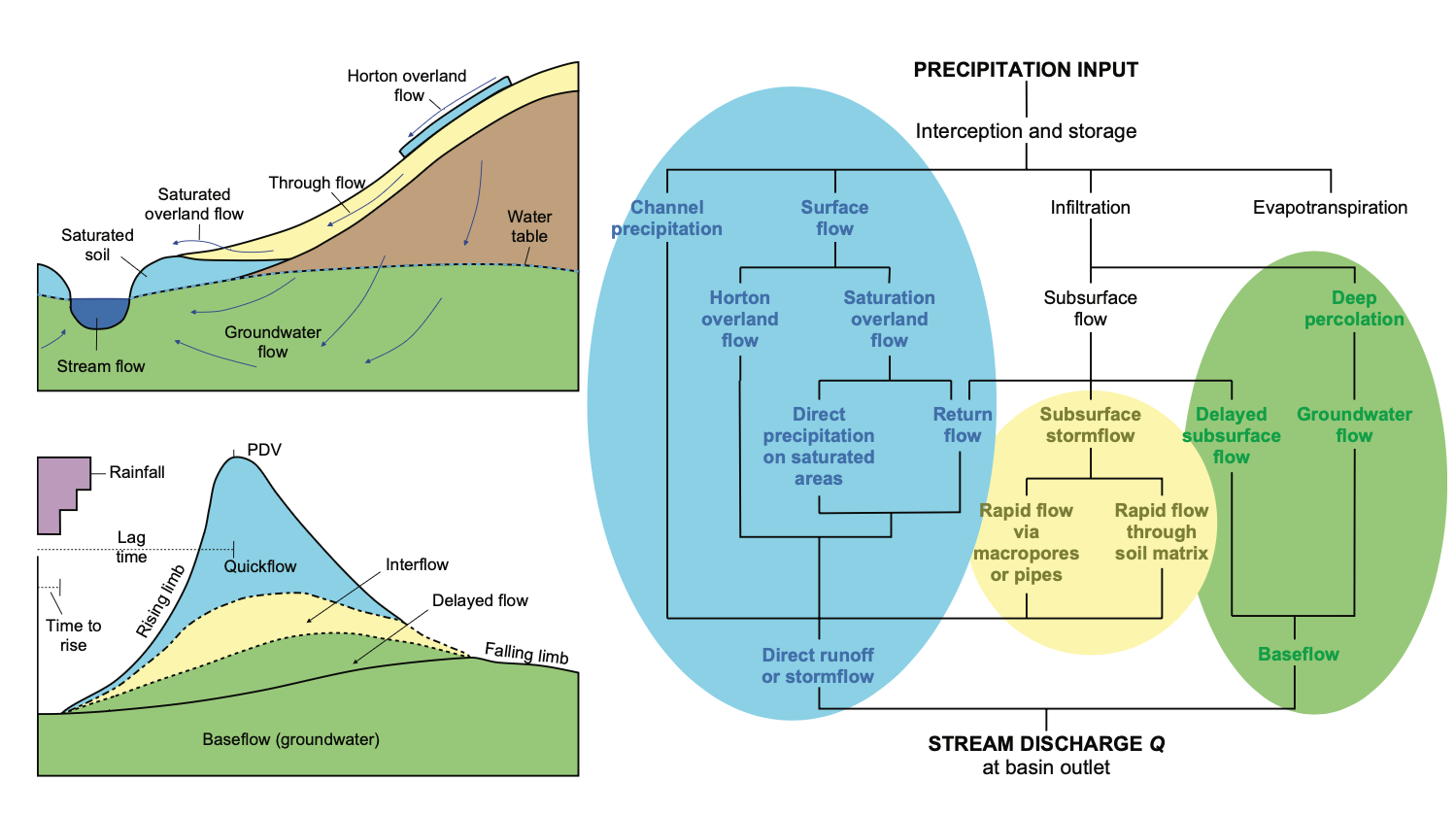 Summary of different processes